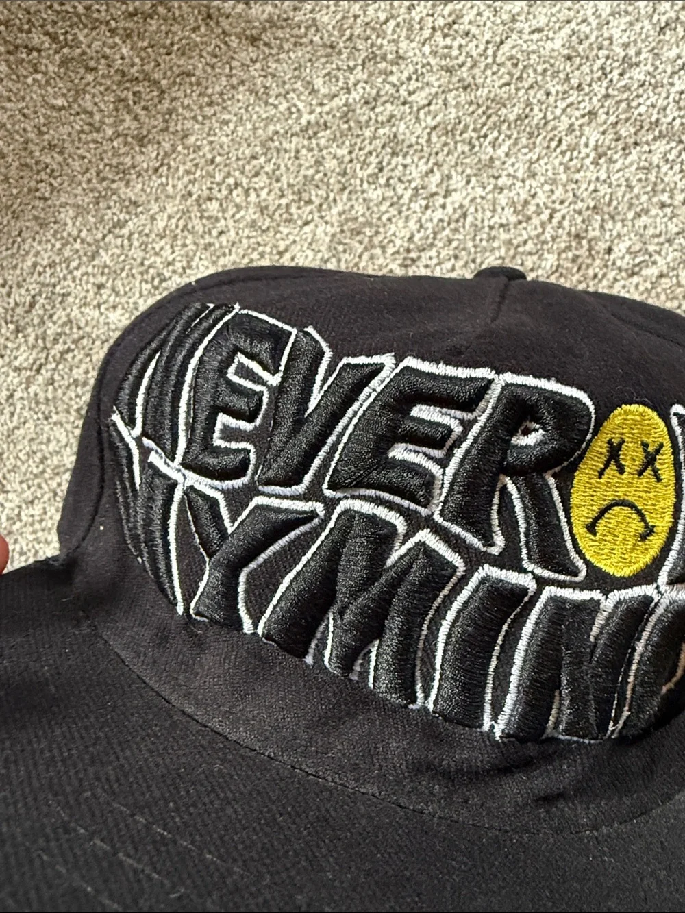 unit Never on my mind Black Snapback Cap with Yellow Emblem hat unisex